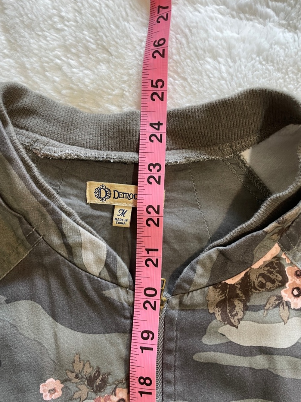 🎉LAST CHANCE 🎉Democracy Floral Camo Utility Jacket - Gray & Dusty Rose - Picture 13 of 15